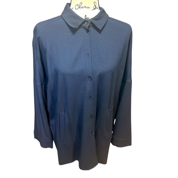 OSKA Black Viscose Button Down Shirt Dress Sz 0 - Picture 2 of 13